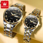 OLEVS 5563 Waterproof Stainless Steel  fashionable Couple watches - Image 3