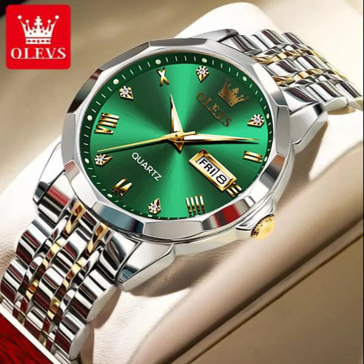 OLEVS-9931G-New-Exclusive-Design-Quartz-Watch-for-Men-Green-1 OLEVS 9931G New Exclusive Design Quartz Watch for Men Green - Image 1