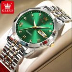 OLEVS 9931G New Exclusive Design Quartz Watch for Men Green - Image 2