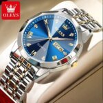 OLEVS 9931G New Exclusive Design Quartz Watch for Men  Nevy blue - Image 2