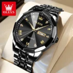 OLEVS 9931G New Exclusive Design Quartz Watch for Men(Full Black) - Image 2