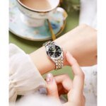 OLEVS Watch for Women Branded Stainless steel Elegant Luminous Ladies Watches 9931  Black Dail - Image 3
