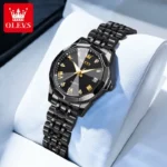 OLEVS Watch for Women Branded Stainless steel Elegant Luminous Ladies Watches 9931 Black - Image 2