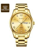 Olevs Luxury Men’s Quartz Watch (Golden ) - Image 2