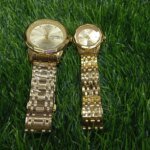 Olevs  Stainless Steel fashionable  Couple watches Full Golden - Image 4