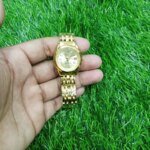 Olevs  Stainless Steel fashionable  Couple watches Full Golden - Image 6