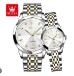Olevs  Stainless Steel fashionable  Couple watches Silver - Image 3
