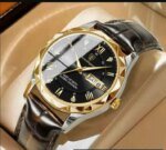 POEDAGAR 615L Men's Leather Quartz Watch