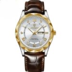 POEDAGAR 615L Men's Leather Quartz Watch
