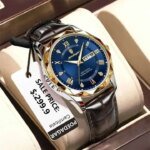 POEDAGAR 615L Men's Leather Quartz Watch - Image 2