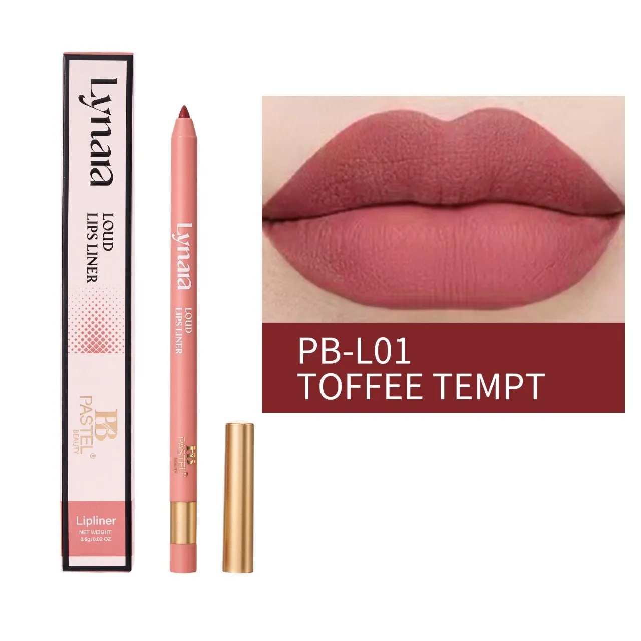 Pastel-Beauty-Lynara-Loud-Lips-Liner-in-the-shade-PB-L01-Toffee-Tempt Pastel Beauty Lynara Loud Lips Liner in the shade PB-L01 Toffee Tempt. - Image 1