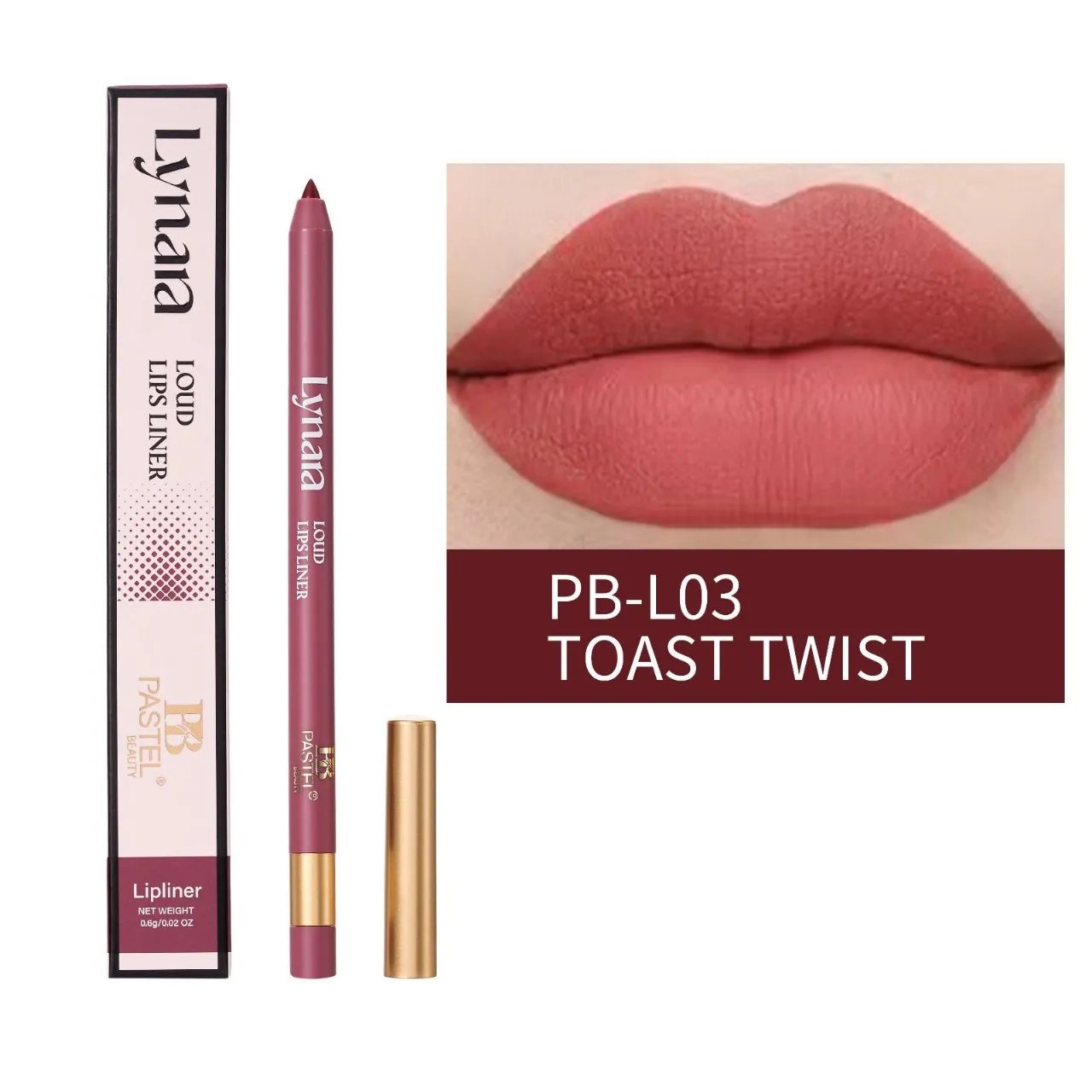 Pastel-Beauty-Lynara-Loud-Lips-Liner-in-the-shade-PB-L03-Toast-Twist Pastel Beauty Lynara Loud Lips Liner in the shade PB-L03 Toast Twist - Image 1