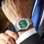 Poedagar 613 Luxury Stainless Steel Strap Watch (Green Dial) - Image 5