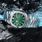 Poedagar 613 Luxury Stainless Steel Strap Watch (Green Dial) - Image 6