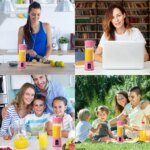 Portable Blender, Personal Mini Bottle Travel Electric Smoothie Blender Maker Fruit Juicer Cup, with 13oz Bottles - Image 6