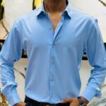 Premium China Micro Stig Shirt (Formal / Casual) (Light Sky)