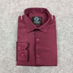 Premium China Micro Stig Shirt (Formal / Casual) (Maroon) - Image 3