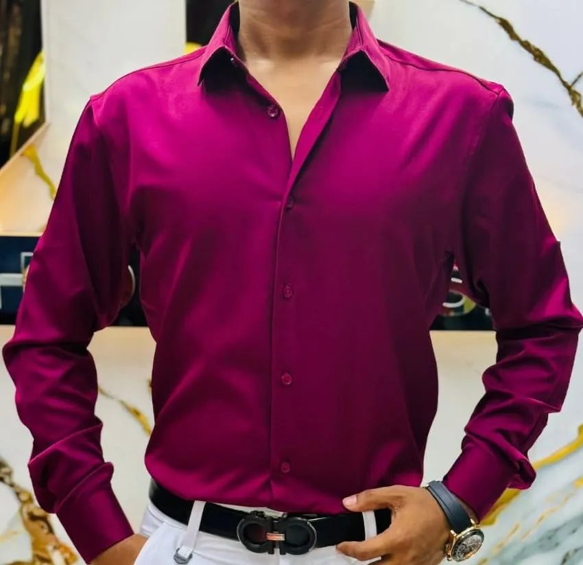 Premium-China-Micro-Stig-Shirt-Formal-Casual-Maroon Premium China Micro Stig Shirt (Formal / Casual) (Maroon) - Image 1