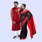 Premium Couple Set/Matching Dress/Traditionally Dress/Sari And Panjabi - Image 2