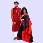 Premium Couple Set/Matching Dress/Traditionally Dress/Sari And Panjabi - Image 3
