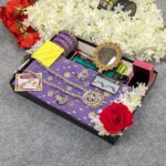 Premium Half Silk Jamdani Saree Combo Set - Lavender - Image 6