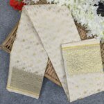 Premium Half Silk Jamdani Saree Combo Set - OFF-White - Image 4