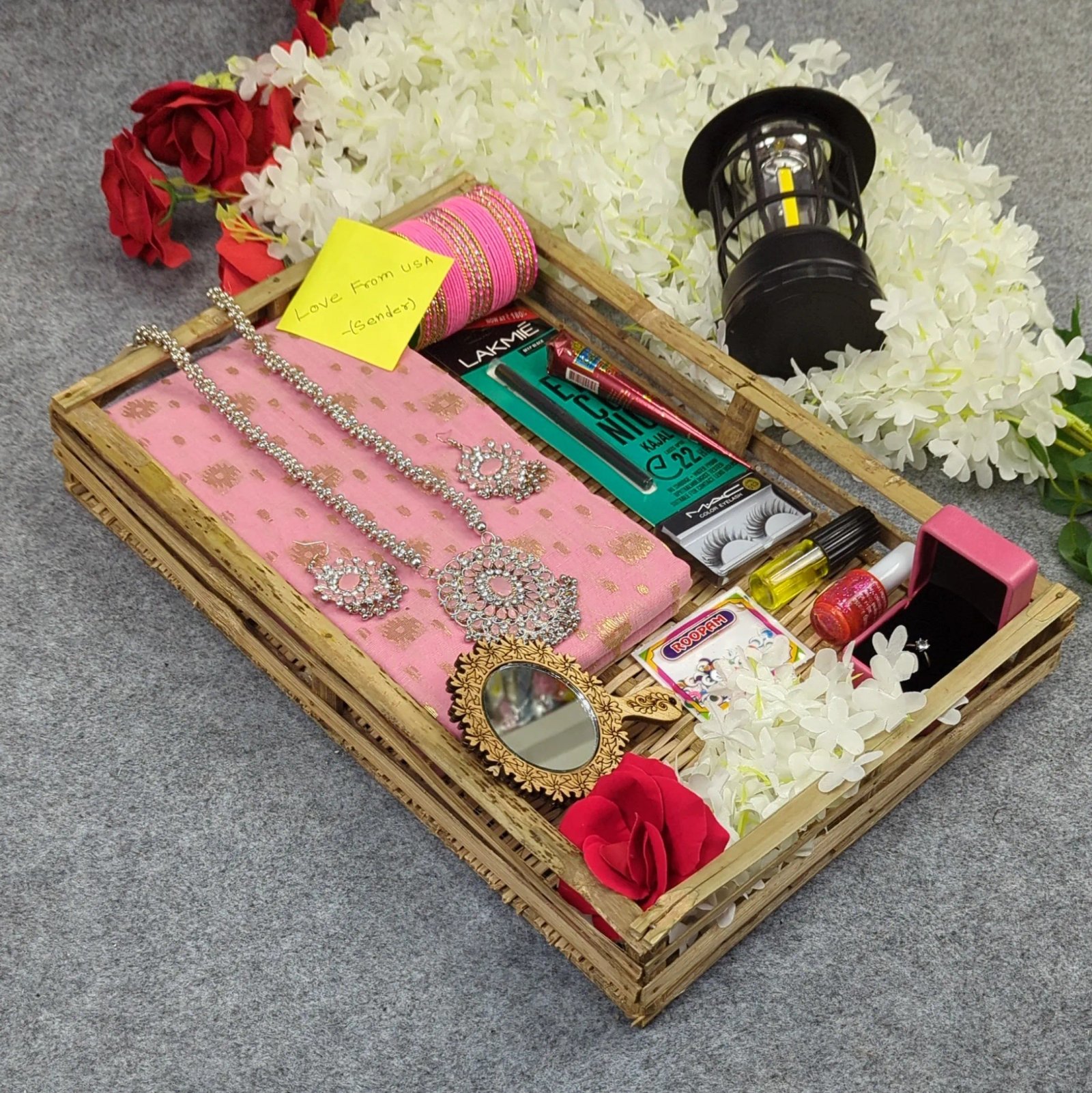 Premium-Half-Silk-Jamdani-Saree-Combo-Set-Pink Premium Half Silk Jamdani Saree Combo Set - Pink - Image 1