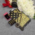 Premium Silk Katan Saree Combo Set - Black - Image 4