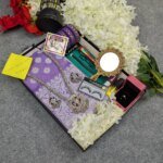 Premium Silk Katan Saree Combo Set - Lavender - Image 6