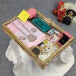 Premium Silk Katan Saree Combo Set - Light Pink - Image 2