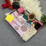 Premium Silk Katan Saree Combo Set - Light Pink - Image 6