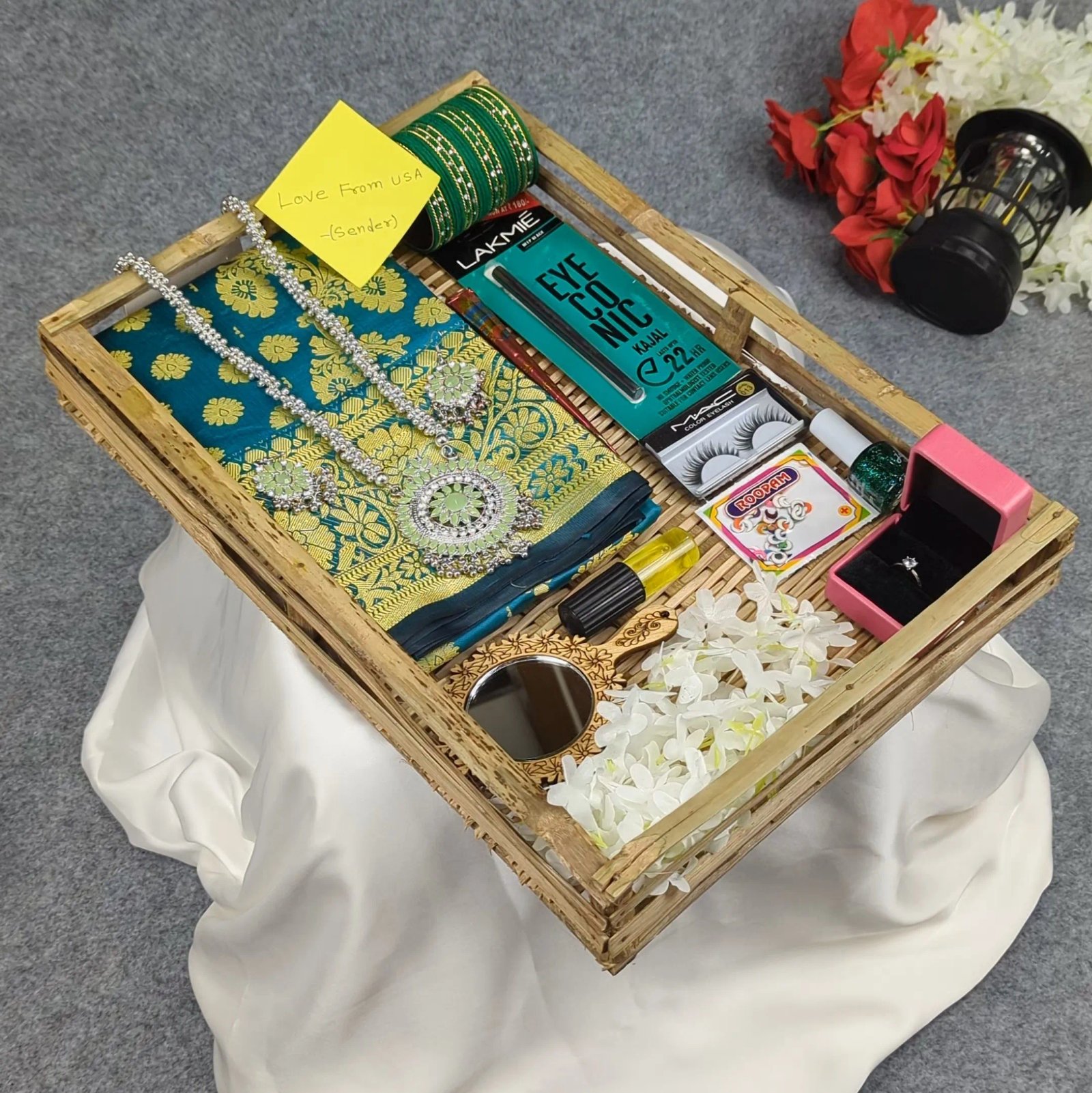 Premium-Silk-Katan-Saree-Combo-Set-Ocean-Green Premium Silk Katan Saree Combo Set - Ocean Green - Image 1