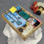 Premium Silk Katan Saree Combo Set - Sky Blue - Image 2