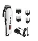 Professionals Design Perfect Shaver And Haircut Rechargeable Beard And Moustaches Hair Machine And Trimming With Cord And Without Cordless Use km809A(White) - Image 2
