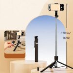 R1L 3-In-1 Wireless Bluetooth Remote Selfie Stick With Tripod - Image 3