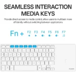 Rapoo E900T Portable Wireless Keyboard with Touchpad – White - Image 3