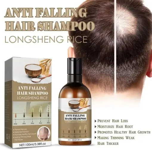 Rice-Water-Hair-Care-Shampoo-–-Hair-Fall-Control-Dandruff-Removal-Volume-Boost-Regrowth-Thickening-Formula Rice Water Hair Care Shampoo – Hair Fall Control, Dandruff Removal, Volume Boost, Regrowth & Thickening Formula - Image 1