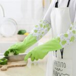 Rubber Cleaning Gloves Kitchen Dishwashing Gloves (Multi-Colors) - Image 2