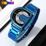 SKMEI 2298 Digital Stainless Steel Luminous Men’s Watch (Blue) - Image 3