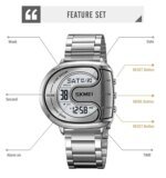 SKMEI 2298 Digital Stainless Steel (Metal) Luminous Men’s Watch  (Silver Colour)  - Image 3