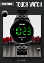 Skmei 1579 Touch Screen Led Digital Watch Luxury Stainless Steel Men Black Watches - Watch - Image 4