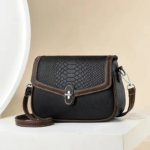 Small Handbags PU Leather High Quality Shoulder Bags(Black) - Image 2