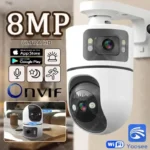 Smart v-380, Q9 home wi-fi color camera 2 lens 3 view , application 1080p endor wireless camera - Image 2