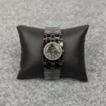 Stylish Black Ladies Quartz Watch with Crystal Bezel – Premium Bracelet Design