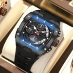 TISSELLY model 6623-impermeável Tonneau Quartz Relogios para Homens, Tonneau Aço, Alta Qualidade, China Fábrica, Preço de Atacado - Image 2