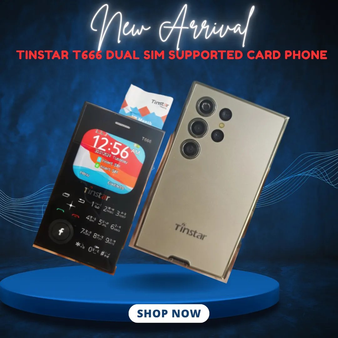 Tinstar-T666-Dual-sim-supported-Card-phone-Golden-color Tinstar T666 Dual sim supported Card phone Golden color - Image 1