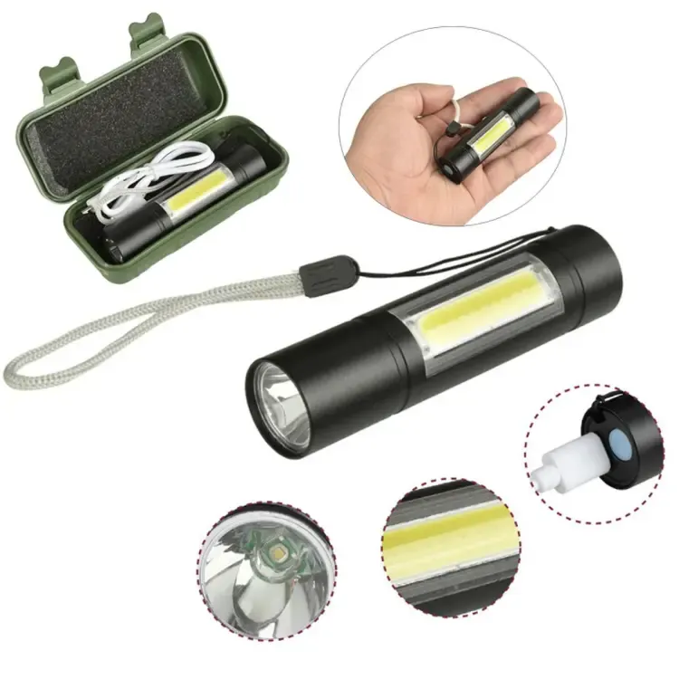 USB-Charging-Powerful-Flashlight-3800LM-XPE-COB-LED-Flash-Light-Torch-LampBatteryBox-1 USB Charging Powerful Flashlight 3800LM XPE COB LED Flash Light Torch Lamp+Battery+Box - Image 1
