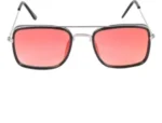 UV Protection Rectangular Sunglasses (Free Size)  (For Men & Women, Red) - Image 2
