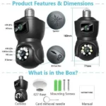 V380 E9 Dual Lens Bulb PTZ IP Camera. - Image 5