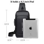 (Wallet ফ্রি) shoulder bag With Lock - Black - Image 5